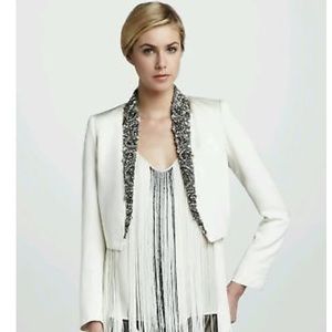 Haute hippie crop blazer with beading detail